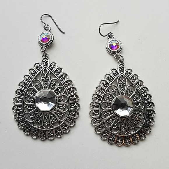 GASOLINE GLAMOUR Jewelry - GYPSY MEDALLION DROP EARRINGS OPAL MOONDUST NEW GASOLINE GLAMOUR Jewelry - GYPSY MEDALLION DROP EARRINGS OPAL MOONDUST NEW